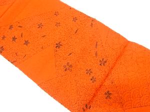 幾何学に花・古典柄織り出し　名古屋帯